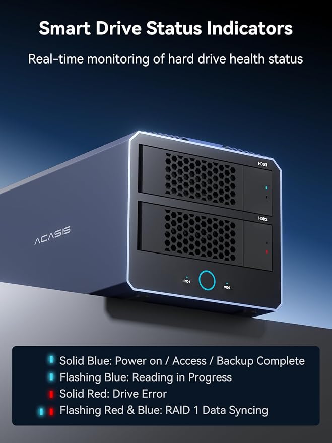 Gabinete externo para disco duro ACASIS 40Gbps 4-Bay con RAID miniatura 9