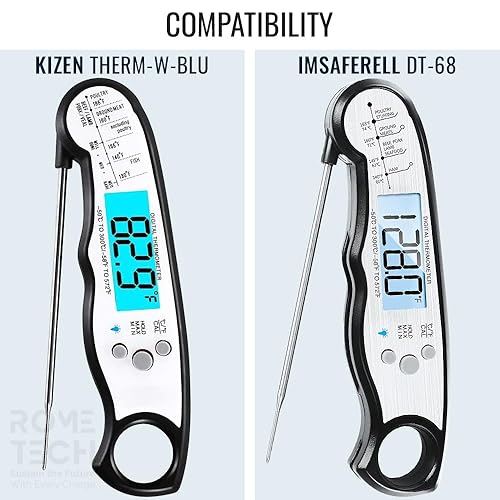 Miniatura 2 de Rome Tech Batería CR2032 de repuesto compatible con KIZEN Therm-W-Blu, Termómetro de alimentos ImSaferell DT-68 para cocinar, parrilla, horno,