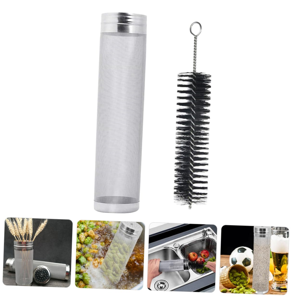 OUNONA Metal Filtering Tube Hop Filter for Brew Beer Diy Homemade Beer Wine Mesh Strainer