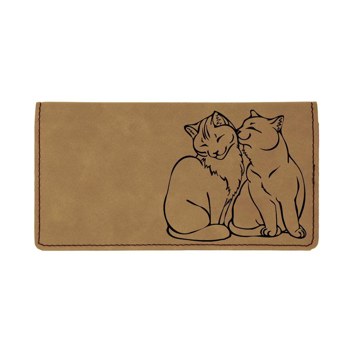 CAROUSELCHECKS Purrfect Love Laser Engraved Leatherette Checkbook Cover