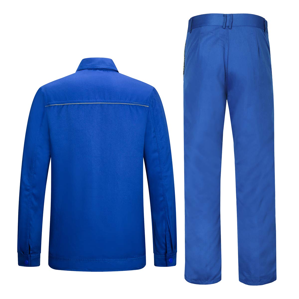 Homme Ensemblesde Travail, Multi Poches Blouson de Travail, Cargo Pantalon avec Poches Manteau de Travail, Multifonctionelle Veste de Travail pour Homme (XL, Bleu royal)