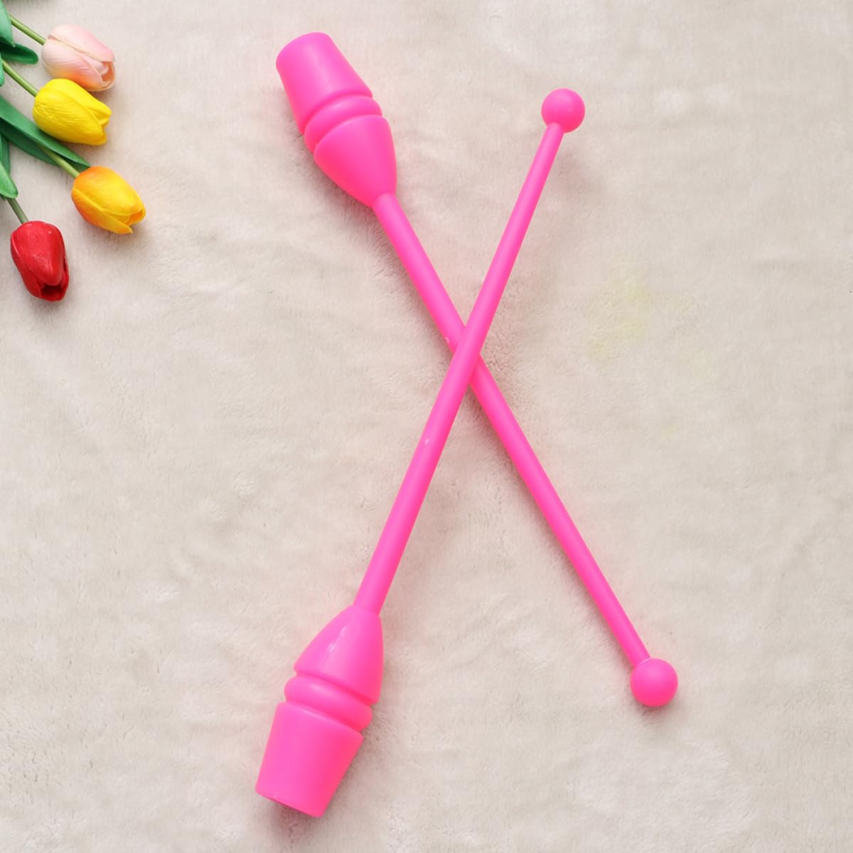 Generico Clavette Ginnastica Ritmica Bambina Rosa in Plastico per Ginnastica Artistica e Fitness Accessorio e Bambine