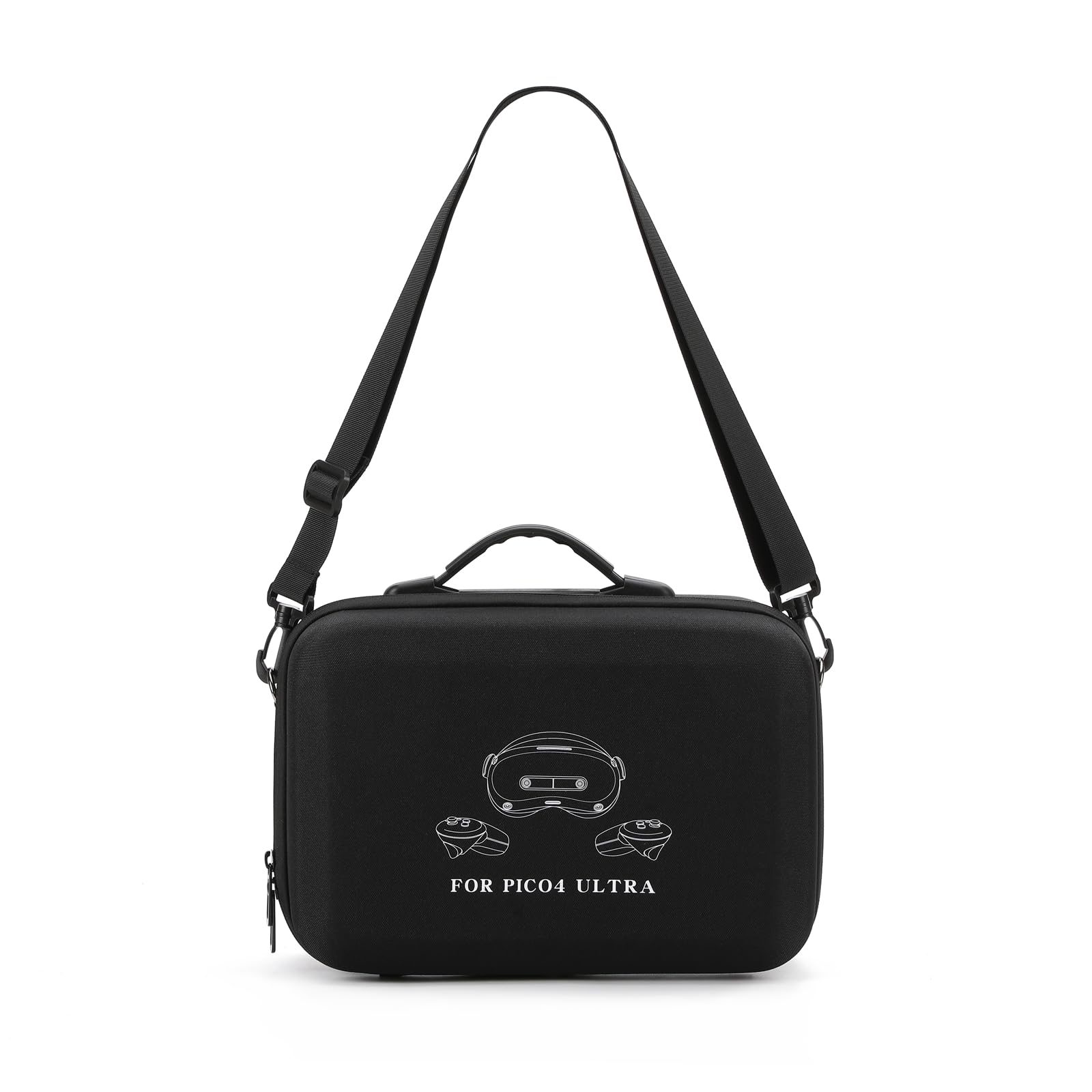 Custodia rigida per accessori Pico 4 Ultra, borsa da viaggio all-in-one, borsa a tracolla per cuffie VR, controller e altri accessori, 31 x 21 x 13,5 cm (nero)
