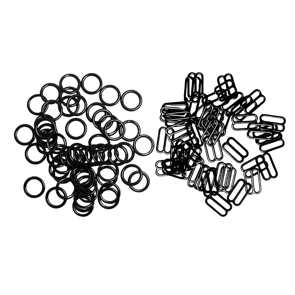 200pcs metal bra lingerie strap sewing clip o rings fig 8 slider black 10mm | other sewing | sewing | crafts