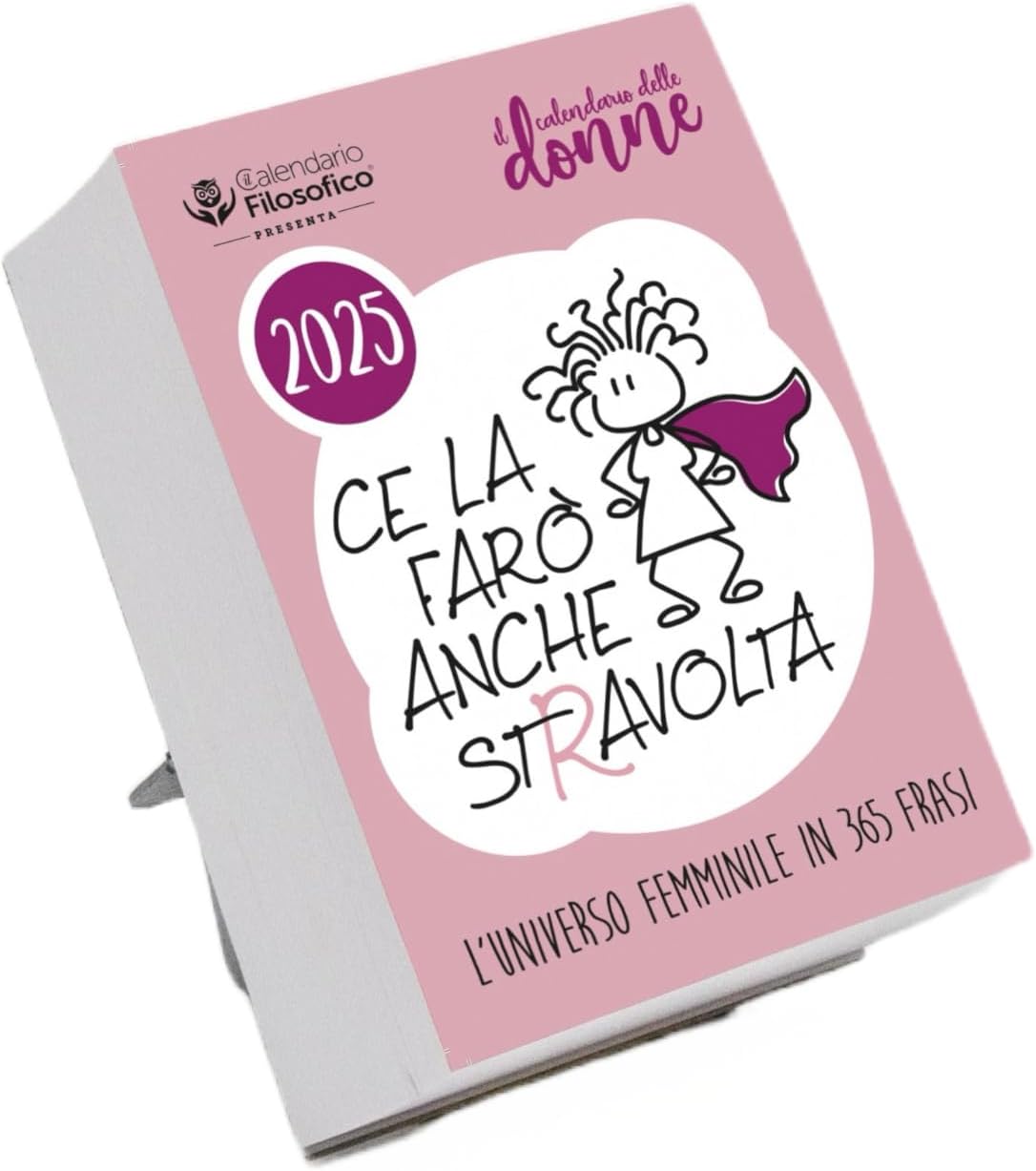 Frauenkalender 2025, Il Calendario Filosofico Für Frauen Mit Holzstander Format A6 10 X 14 Cm 365 Tage Der Gedanken An Die Frau Jeden Tag Ein Satz Hergestellt In Italien