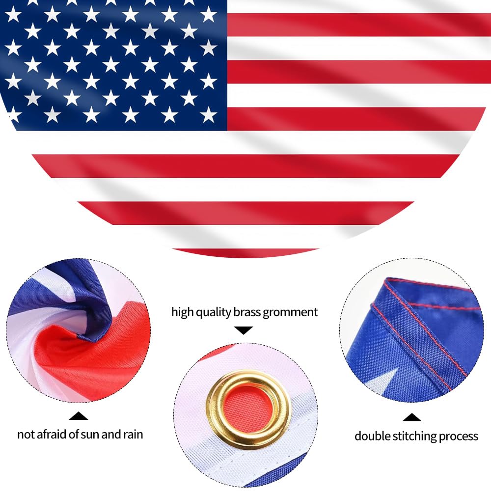 5ft x 3ft American Flag 90 x150cm United States National with Two Brass Grommets Large Flag of for Festival Party Sport Events Gardens Home Indoor and Outdoor USA Decoration - Image 3