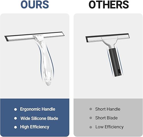 Miniatura 3 de AmazerBath Escobilla para puerta de cristal de ducha, escobilla de ducha para puertas de cristal, mango acrílico, escobilla multiusos para puertas