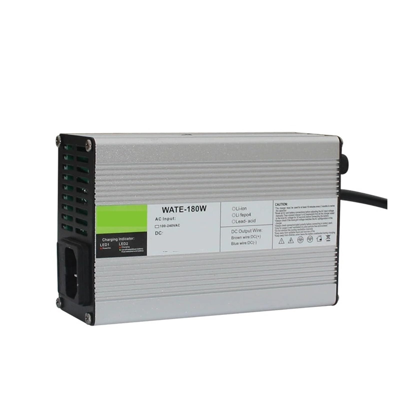 Cargador de litio Lifepo4-cell Corriente Cargador de batería LiFePO4 de 14,6 V y 5 A, 12,8 V y 14,4 V, Smarts Charger 4S, carcasa de aluminio, con ventilador, cargador de batería, entrada de 100 V CA