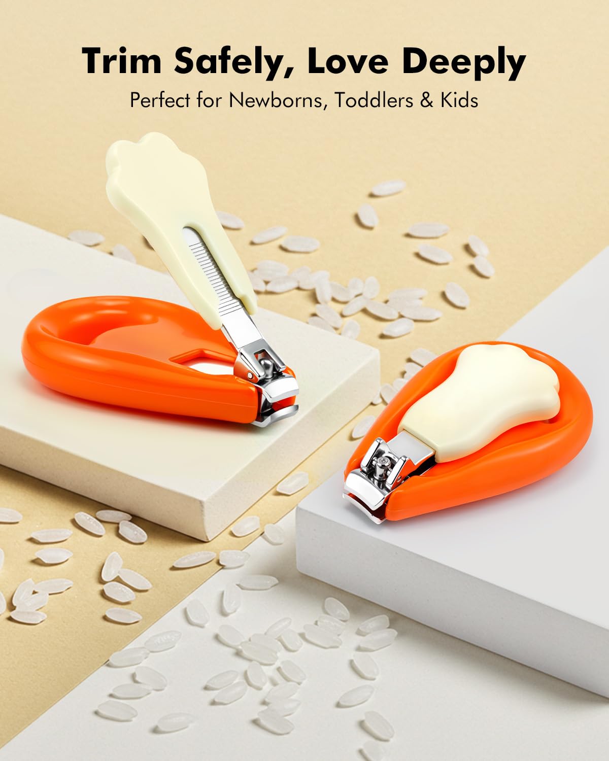 Tagliaunghie per Neonati con Lima, Tagliaunghie Delicato per Neonati e Bambini, Impugnatura Ergonomica di Sicurezza, Acciaio Inossidabile Antiruggine, Cura delle Unghie per Bambini