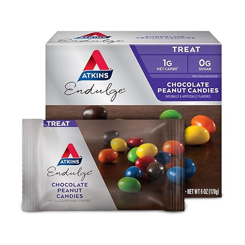 Atkins Endulge Treat caramelos de chocolate y maní aptos para dieta cetogénica 5 unidades paquete de 4