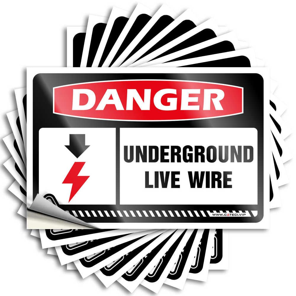 Quote Men Cave Decor Vinyl Sticker | Danger Underground Live Wire Snarky for Western Use(12X18CM)