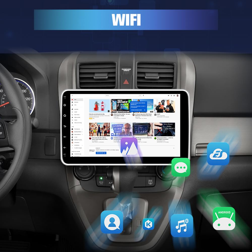 10.1 pollici Universale Autoradio 1 din Android 15 (2G+64G) Car Radio con CarPlay/Android Auto GPS Bluetooth WIFI FM RDS (Schermo ruotabile)