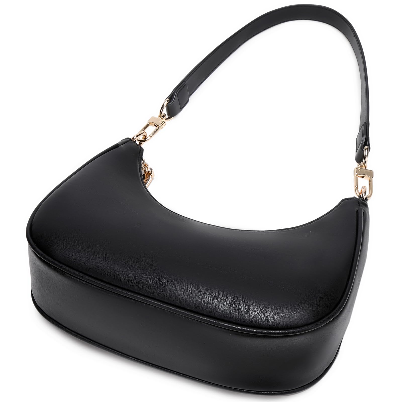 Women's Shoulder Bags Cute Hobo Purses Vintage Handbags with Zipper Lightweight Underarm for Dating Shopping Gift (Black) view 4