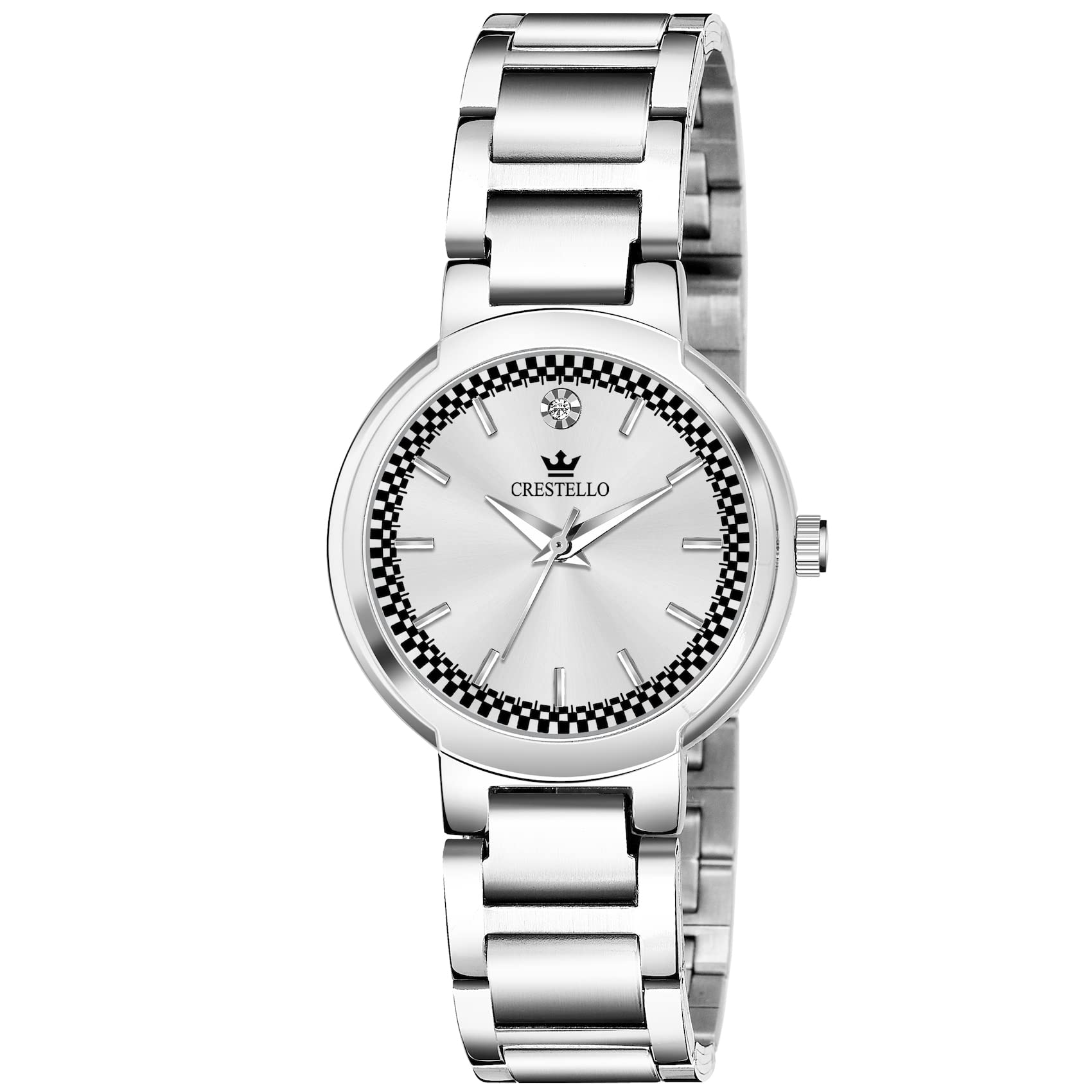 Crestello Staniless Steel Chain Analog Wrist Watch for Women | CR-DZL119-SLV (B0B4P8XCFZ) Amazon Price History, Amazon Price Tracker