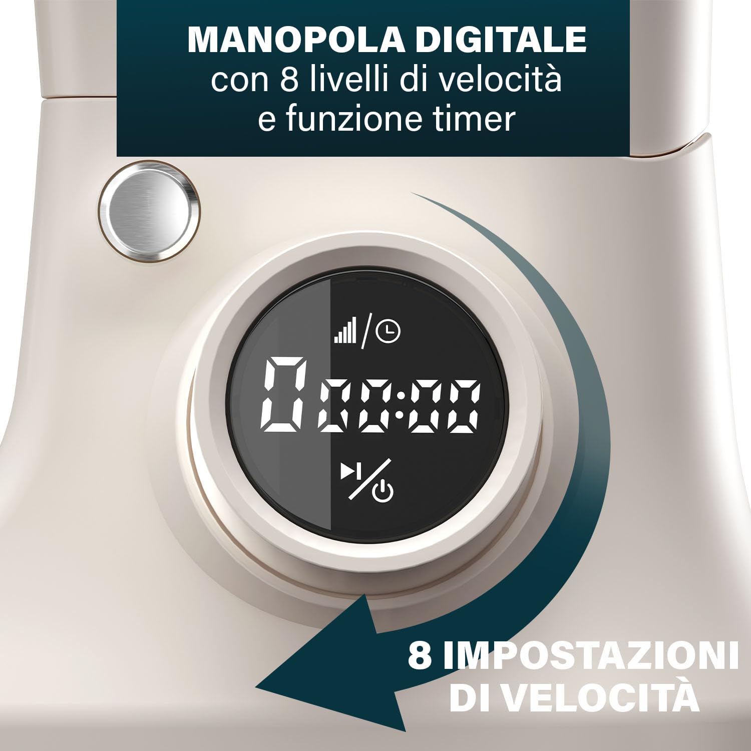 Princess Robot da cucina digitale Nordic, Ciotola 5 L Inox, 8 Velocità, Controllo Digitale, Gelatiera, 1200 W, Senza BPA, Piedini Antiscivolo, Lavabile Lavastoviglie, 220138