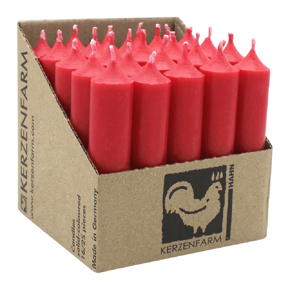 luterna Stabkerzen aus Paraffin, 100/22 mm, Weihnachtsrot,...