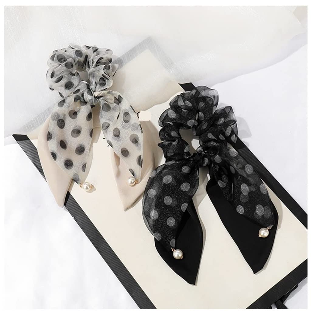 Feste Elastici Capelli Scrunchies Cravatte Per Capelli Scrunchy In Raso Di Seta, Supporto Per Cavallo Elastico Per Con Orecchie Da Coniglio Decorazione(A)