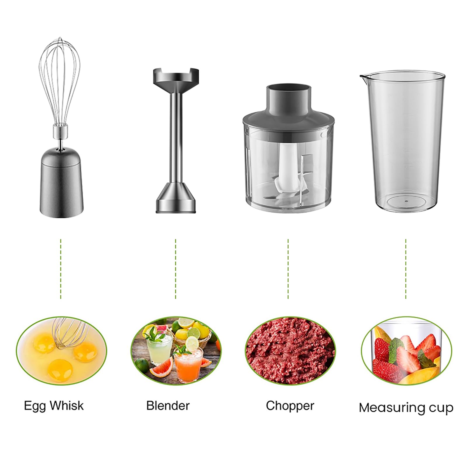 1000-w-stabmixer, Handmixer Mit 14 Einstellbaren Geschwindigkeitsstufen Und Mixstab Aus Edelstahl 304, Für Smoothies, Suppen, Säfte Und Schlagsahne