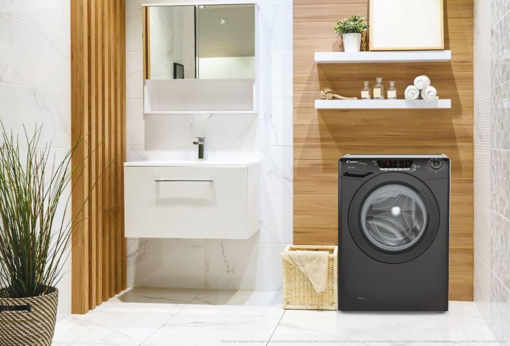 Candy HE1584TWMBB6-S Ultra Hygiene Lavatrice 8 Kg Classe A-10% Profondita' 53 cm Centrifuga 1500 giri Motore Inverter colore Nero