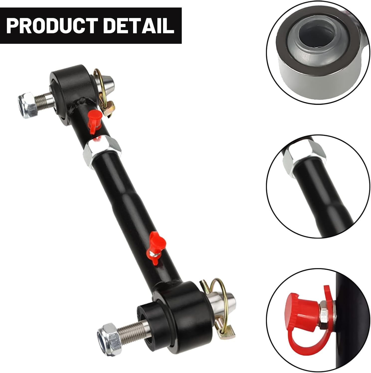 Adjustable Front Swaybar Quicker Disconnect System with 2.5" - 6" Lift for 2007-2018 Jeep Wrangler JK JKU Replace Quicker Disconnect Sway Bar links Black