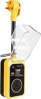 RV Surge Protector 30 Amp with UL Tested RV Circuit Analyzer with Waterproof Cover All-in-1 Circuit Analyzer Power Guard 8400 Joules Power Voltage Protection Guard for RV Trailer Camper Truck