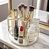 360° Rotate Makeup Brush Holder, Makeup Organizers Countertop, Perfume Tray, Bathroom Organizer and Storage for Eyeliner,Lipstick, Lazy Susan Organizer for Vanity Cabinet Dresser Bathroom Gold