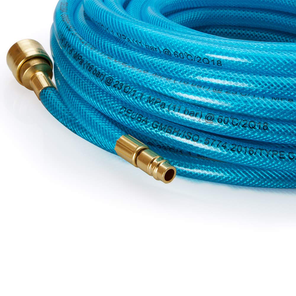 Tuyau à air comprimé 10m résistant max 15 bar raccord rapide 1/4' épaisseur 3mm tuyau pour appareils pneumatiques bricolage atelier