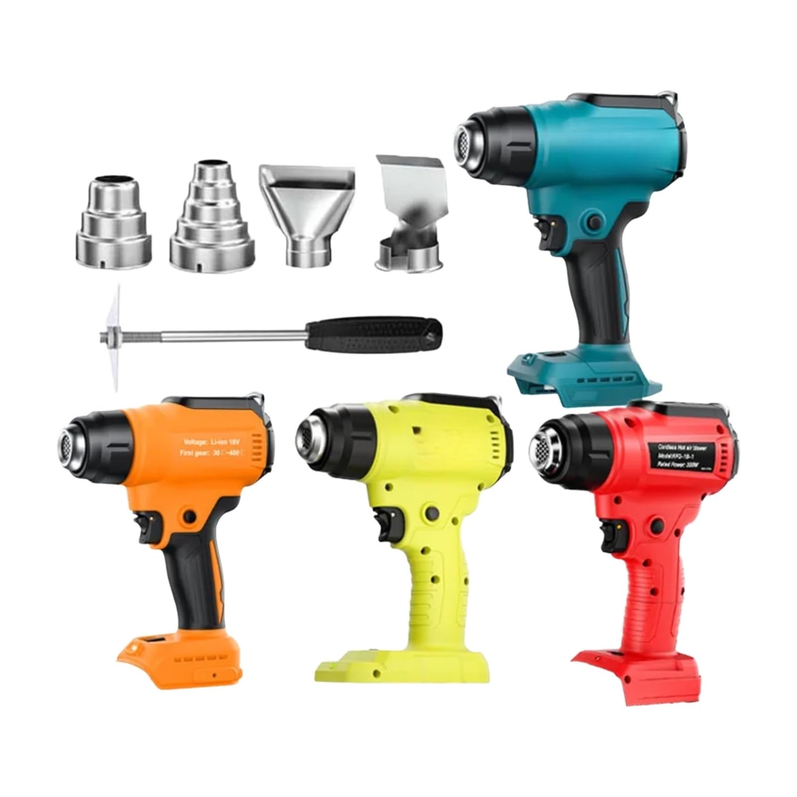 Pistolet à air chaud 18V avec température réglable pour le bricolage domestique sans fil