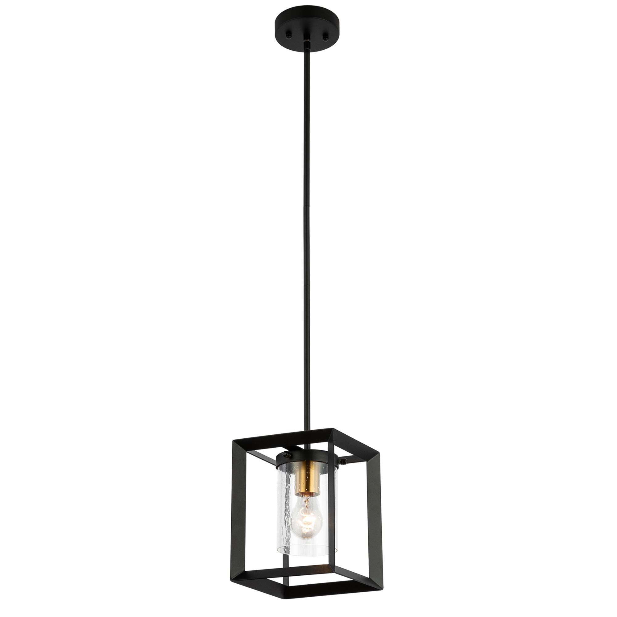 Buy COTULIN Modern Industrial Black Pendant Light,Metal Cage Pendant
