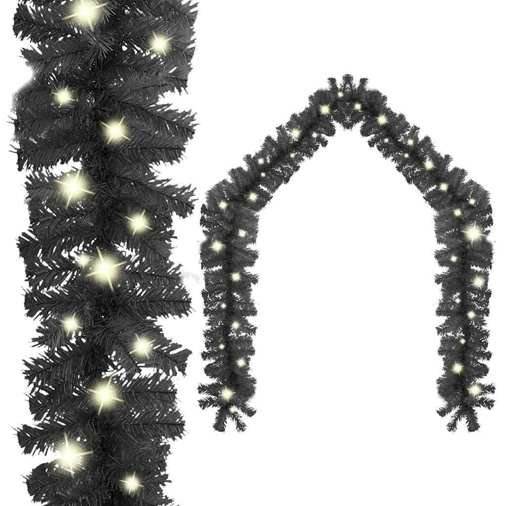Guirnalda de Navidad con LED de 20 m, color negro, 300 luces, material PVC, conexión USB, para interior y exterior, luces festivas