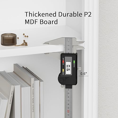 Miniatura 8 de Furniwell Estantería para libros, estantería de 5 estantes altos de 72 pulgadas de madera, estantería abierta de madera, organizador de