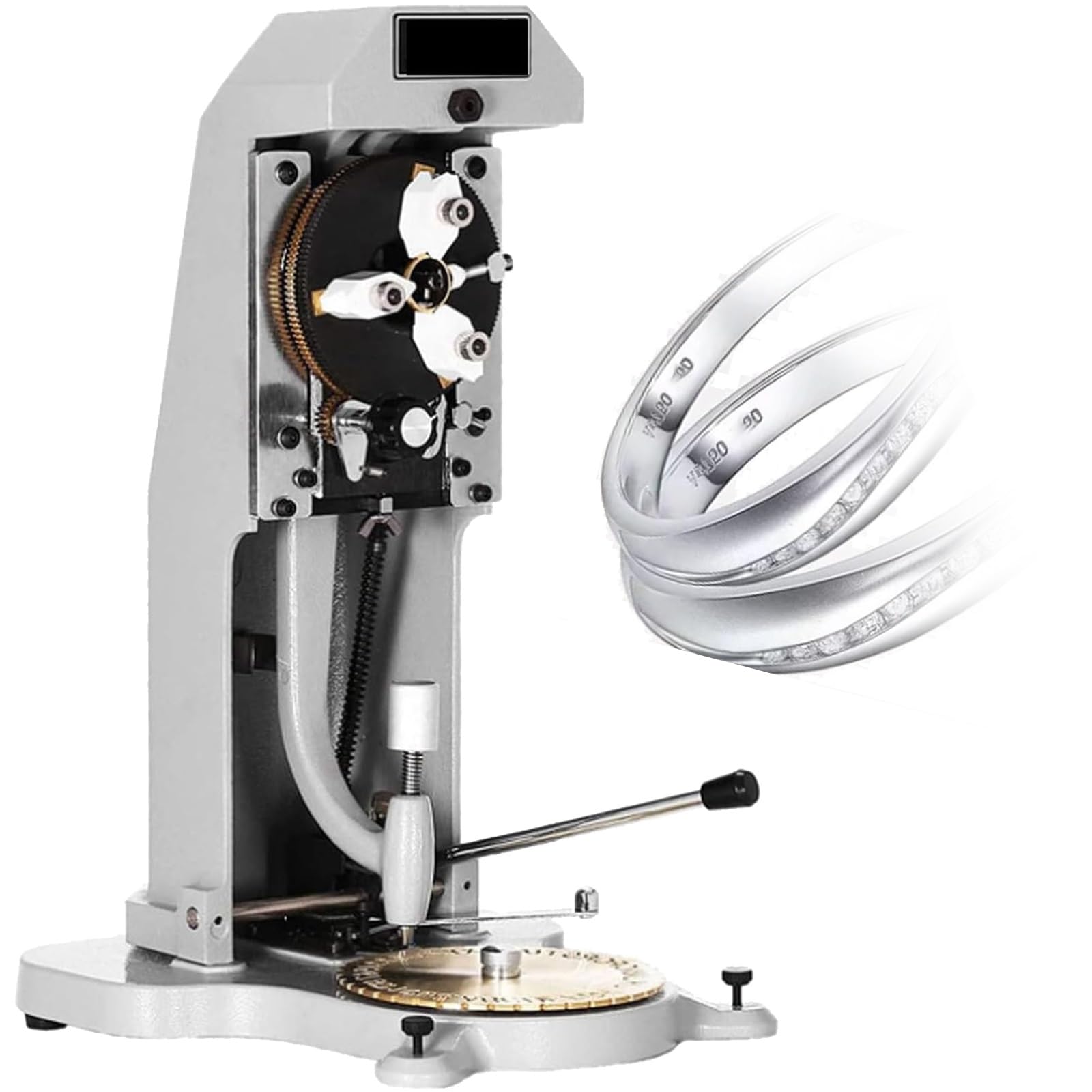 Inside Ring Engraver Machine with 2 Fonts Dial,Dual-Sided Alphabet & Number Disc Ring Engraver Stamper 1.5mm-2.0mm Character Letter Block for Rings Inner Engraving