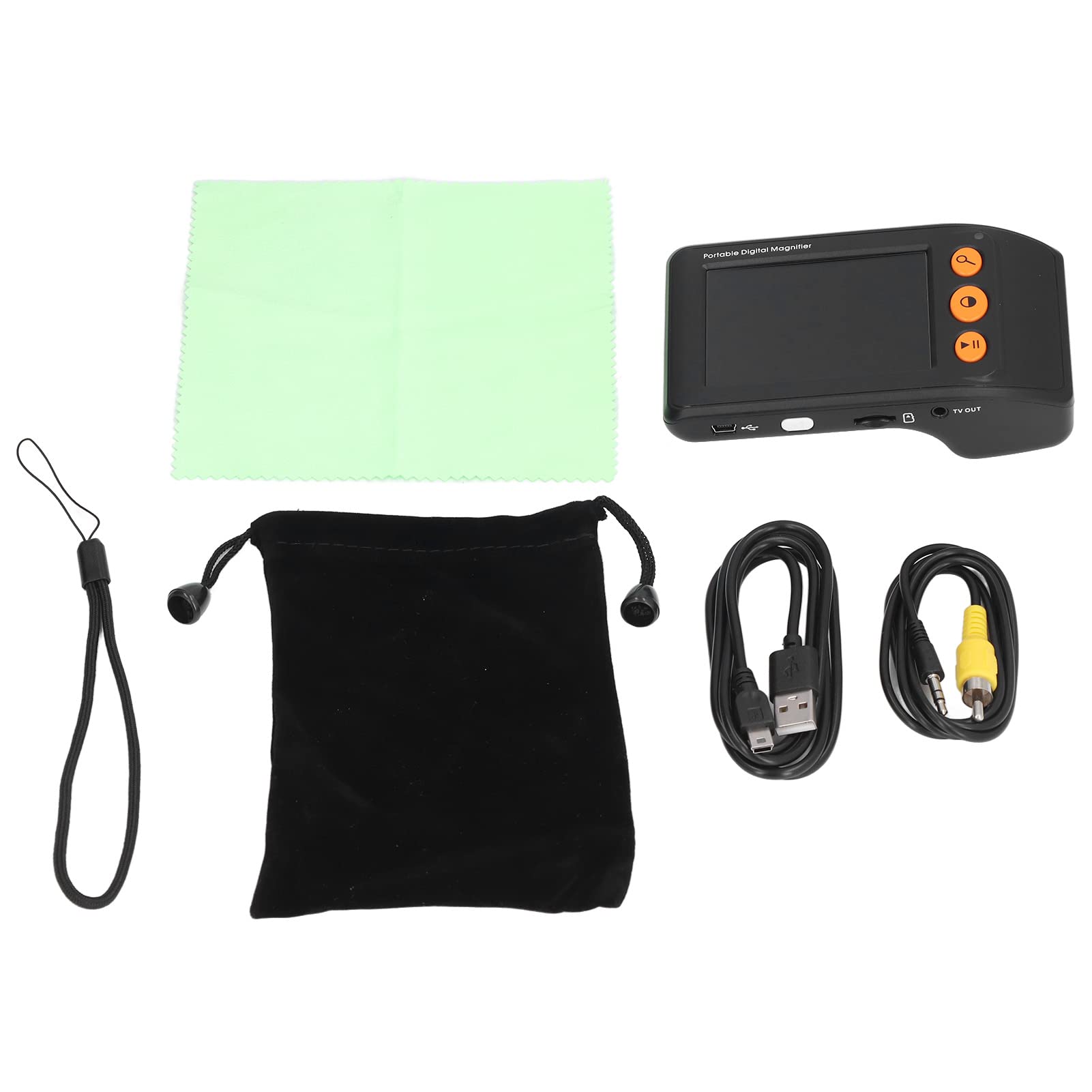 Septpenta Lupa Digital Portátil, 8 Modos de Color Lector Electrónico con Zoom 2X-25X, Lupa Digital de Video con Salida AV con Soporte de Congelación de Imagen, para Baja Visión(Negro)