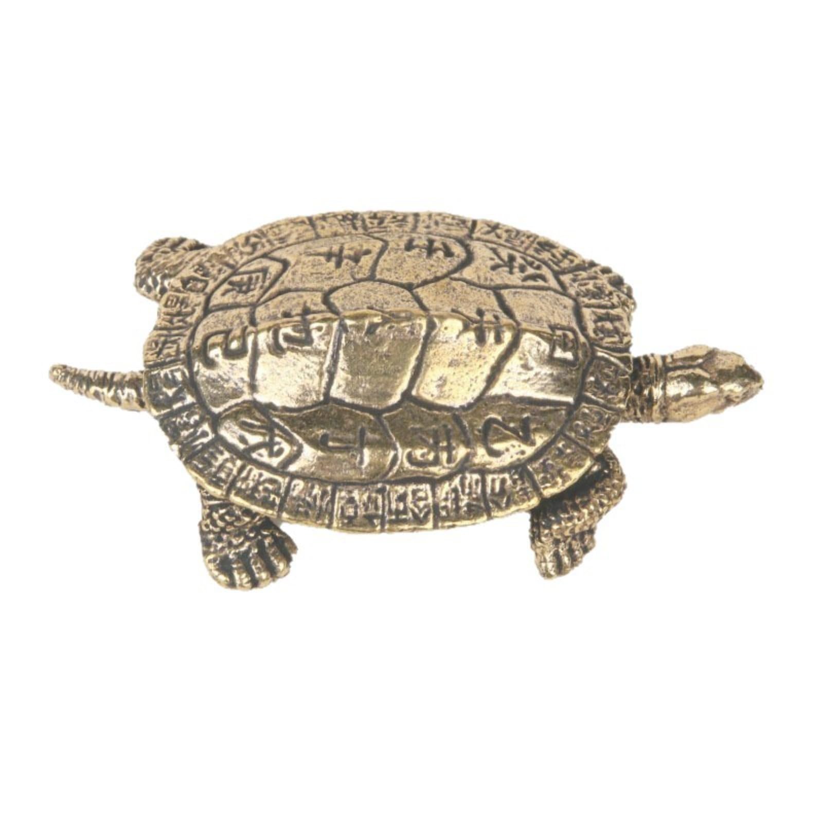 NGDFGR Brass Animal Longevity Turtle Miniature Statue,Metal Realistic Turtle Sculpture Figurine Desktop Ornament Home Bonsai Micro Landscape Decr Accessories