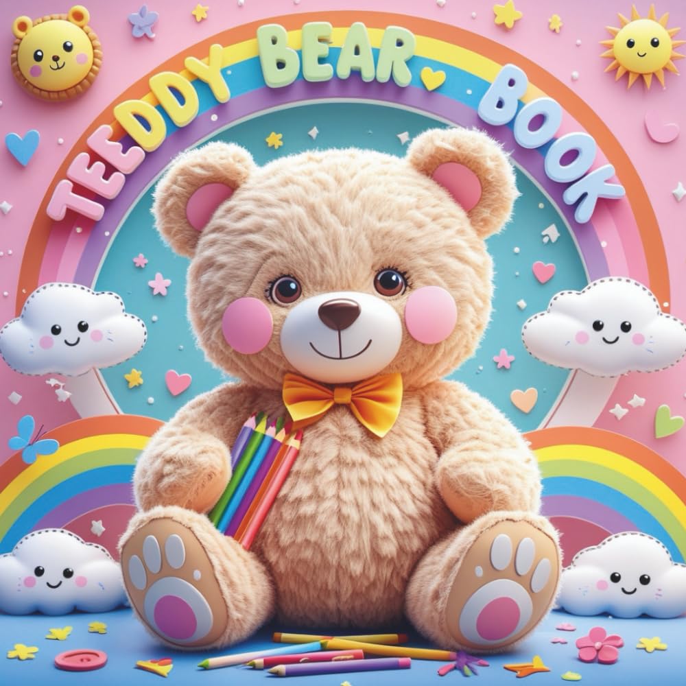 Teddy Bear Coloring Book for Kids: Cute and Simple Bear Scenes to Color for Kids Ages 4–8 | Cozy Seasonal Town Adventures with Blank Pages to Prevent Bleed-Through
