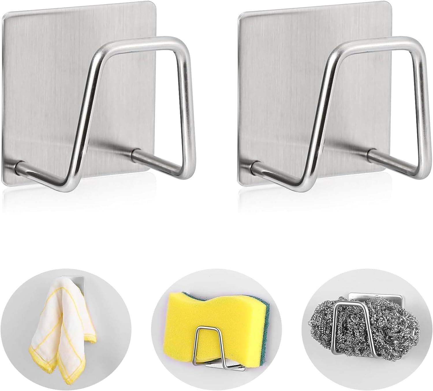 PuChak Adhesive Sponge Holder for Kitchen Sink, Premium SUSS04 Stainless Steel Scrubber holder, Scratch free Dishcloth, Steel Wool holder, Sink strainer holder (B0D9DG2TFJ) Amazon Price History, Amazon Price Tracker