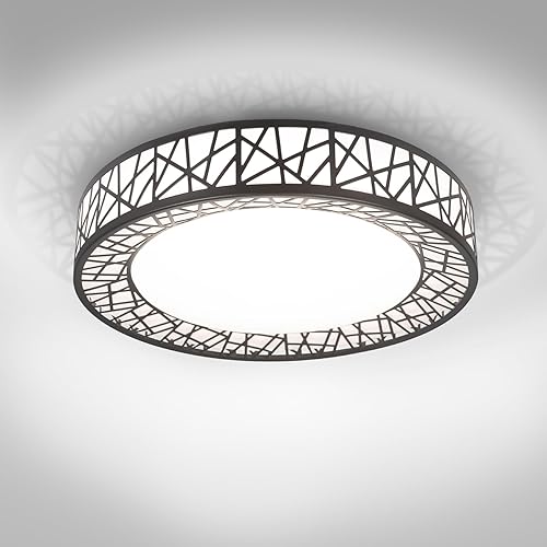 ASD Lámpara LED de techo empotrada de 14 pulgadas, moderna lámpara de techo negra de 24 W, 1534 LM, 2700-5000 K, regulables, de bajo perfil, para