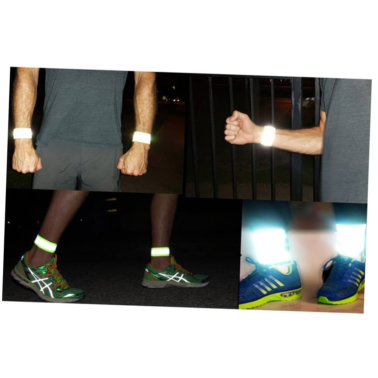 WOONEKY Lot De 3 Bracelets De Sécurité Réfléchissants Élastiques pour Activités Nocturnes Bracelet Fluorescent pour Course À Pied Randonnée Sécurité 6 Pièces X 3
