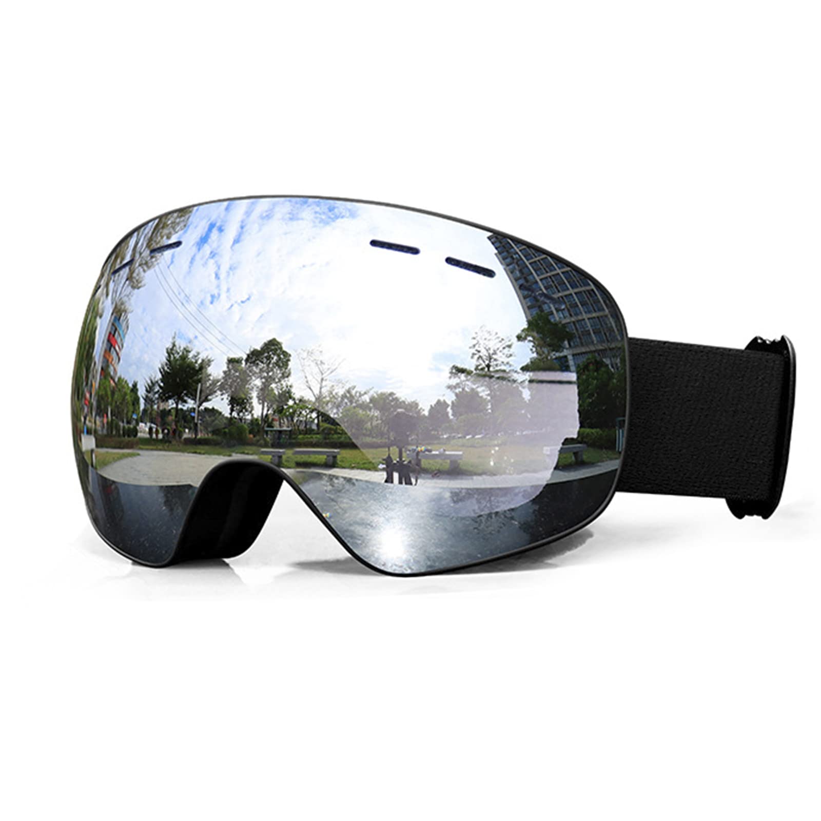 Lunettes de Ski OTG pour Homme et Femme, Masque de Ski Anti-Buée Anti-UV, Masques Snowboard Lunettes pour activités de Plein air Ski Cyclisme Randonnée, Compatible avec Casque