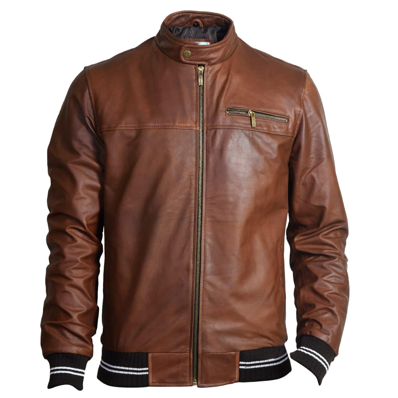 body guard Genuine Leather Jacket | Genuine & Pure Leather Jacket | Mens Solid Biker Jacket | Full Sleeve Solid Jacket for Men's Biker Style | 2 Insiide & 3 Outside Pockets with zipped Sleeve-picture-11