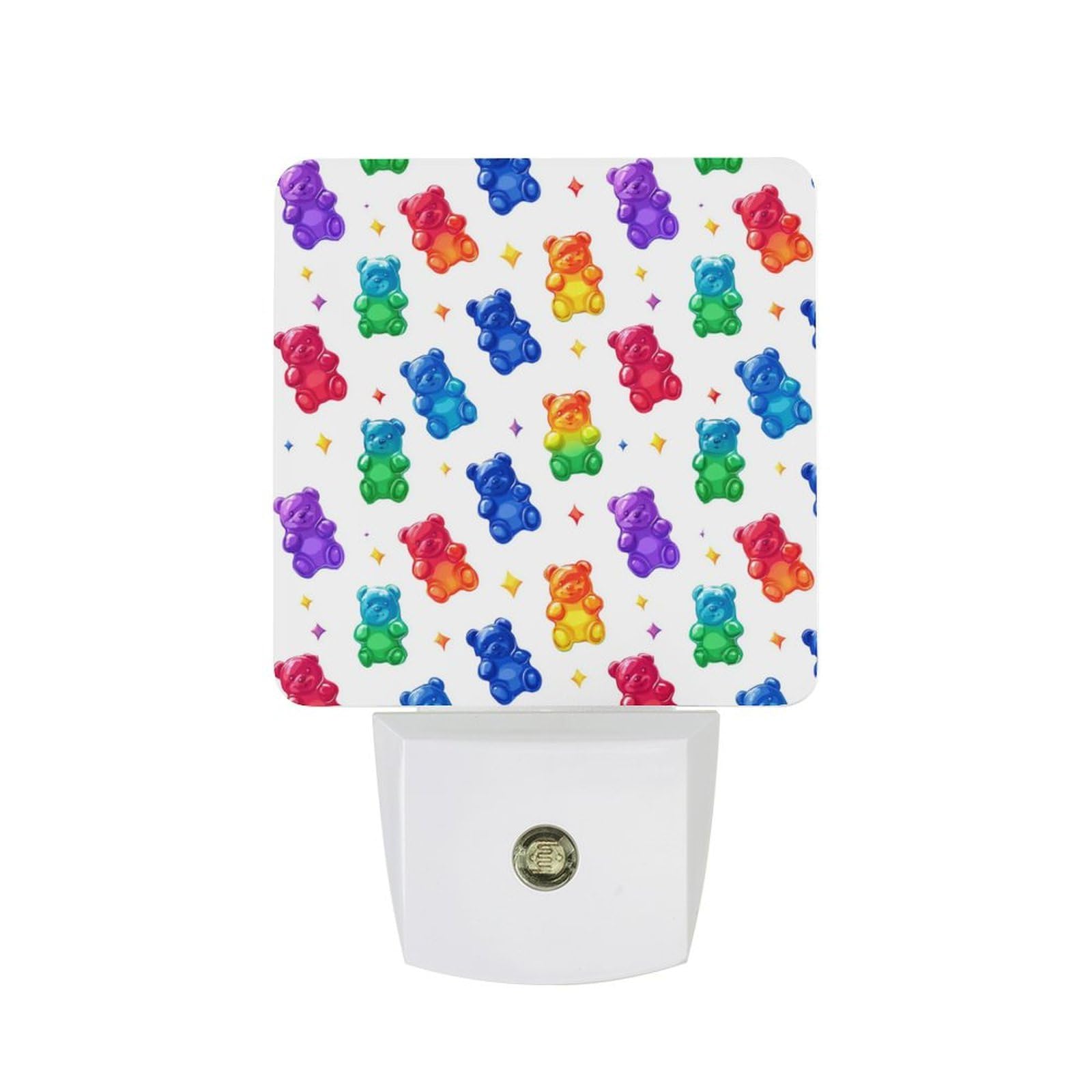 Nqrxadcrt Style Colorful Gummy Bears Candies Sweet Night Light Plug In Wall Lights Bedside Lamp Bedrooms Home Hallways Decoration