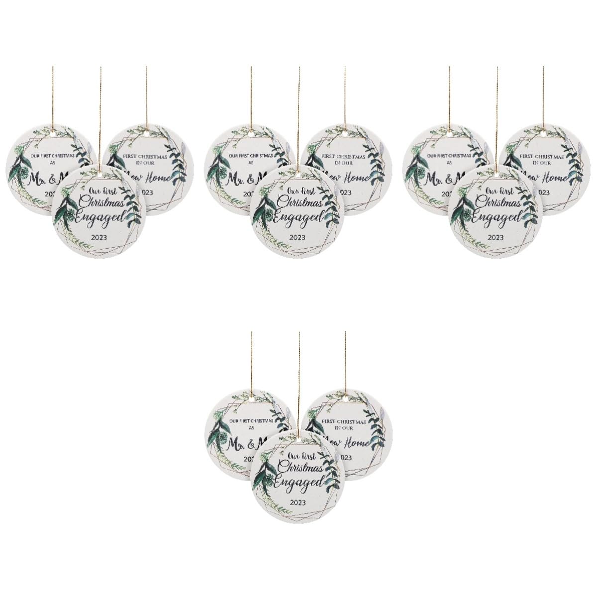 PRETYZOOM 4 Juegos Adornos Navideños Colgantes para Árbol De Navidad Adornos Navideños para Exteriores Pegatinas para Interiores Ganchos para Ventanas Decoración Navideña 3 Piezas * 4