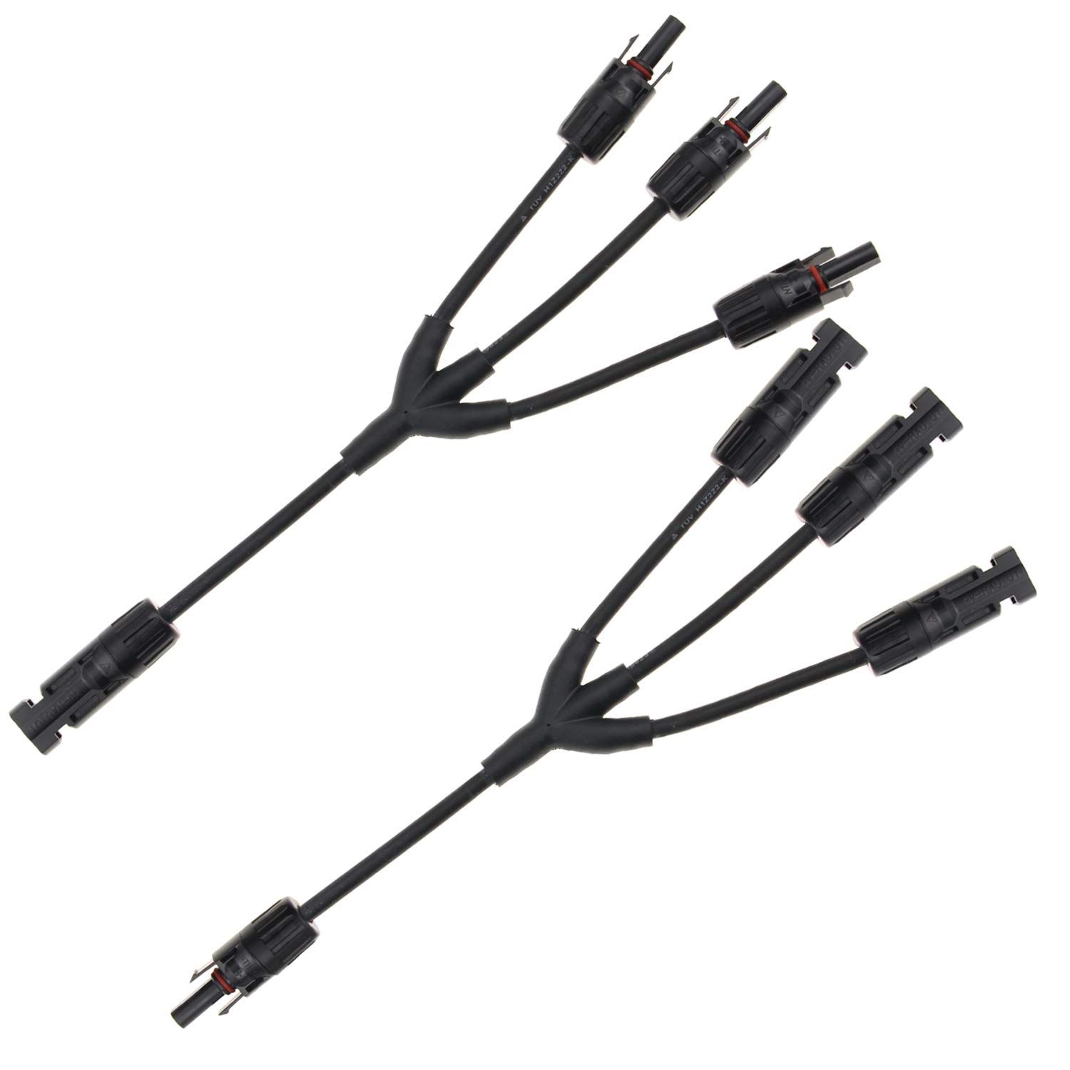 ZOOKOTO Solar Connector Y Branch 1 to 3 4-Way Connector Adapter Splitter Combiner Parallel Adapter Cable Wire Plug Tool Kit for Solar Panel 1 Pair?M/FFF and F/MMM?