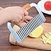 Guardians Crinkle Chopper, Wavy Potato Soap Cutting Tool French Fry Slicer Stainless Steel Blade Wooden Handle Serrator Chopping Knife, Set of 2
