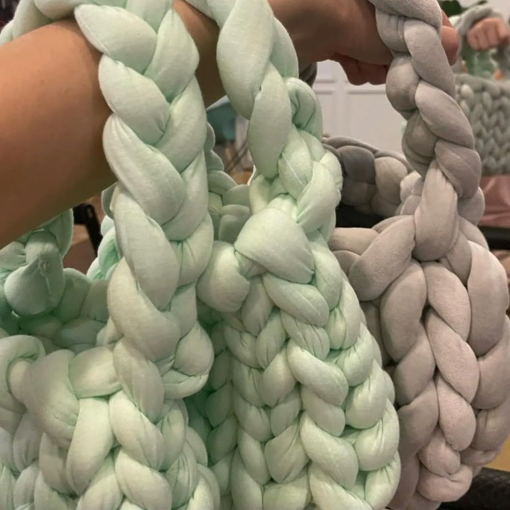 1000g Super Velluto Grosso Filato Spesso Ingombrante Filo Gigante Sacchetto Bianco per Le Mani di Lavoro A Maglia FAI DA TE Braccio Morbido Grande Coperta tappeto sfere