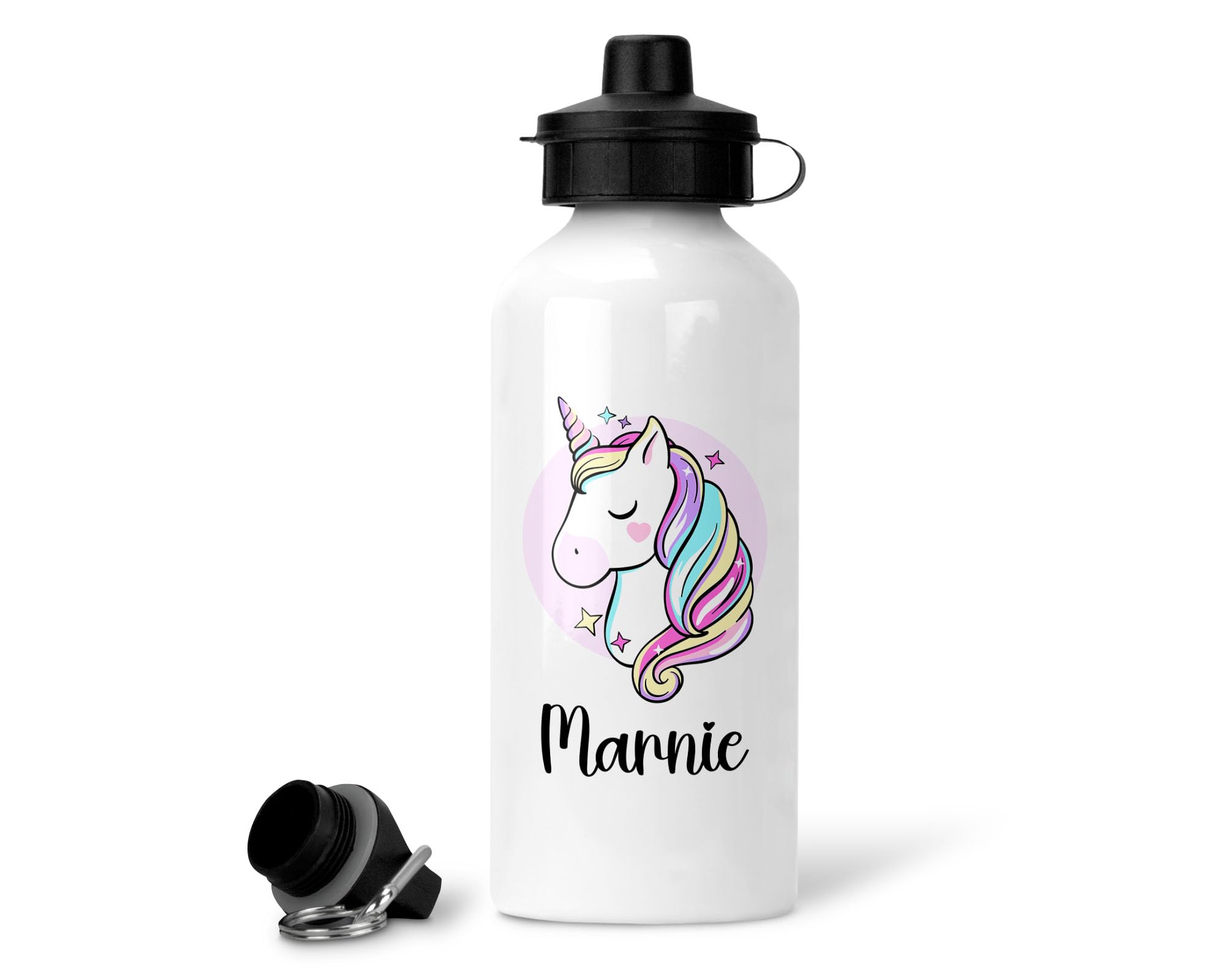 Rib Ticklerz - Personalised Unicorn Water Bottle - Childrens Drink Back To Schhol Bottle - School Water Juice Bottles - Unicorn Gift - Daughter Niece Gift - WBT2 (400ml)
