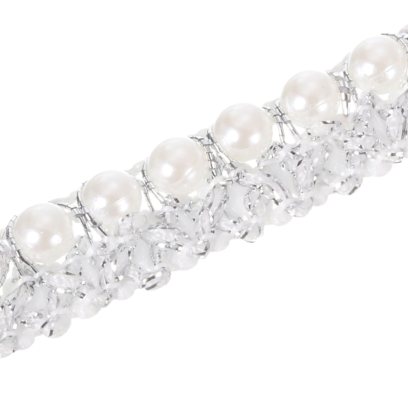 PATIKIL 5 Yard Pearl Braided Lace Ribbon