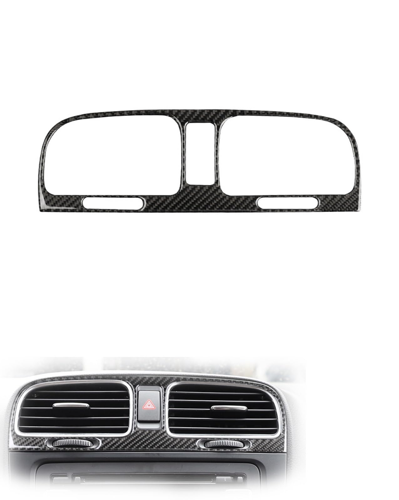 Car Part for Golf 6 R for MK6 2008-2012 2011 2010 2009 Car Carbon Fiber Central Control Air Outlet Sticker Self-Adhesive Films