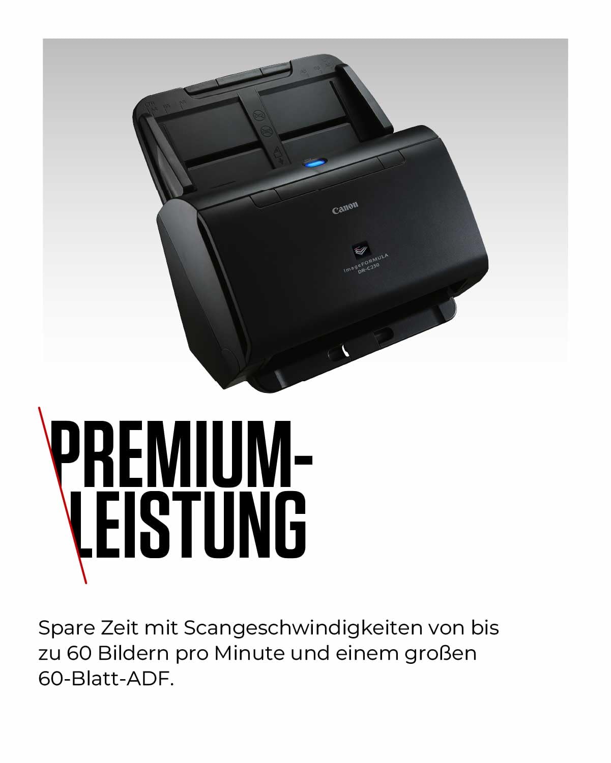 Canon imageFORMULA DR-C230 Scanner | Dokumentenscanner | Duplex Scanner mit Einzug für Homeoffice & Büro mit USB | 60 Blatt Einzug | Bis zu 30 Seiten pro Min | Canon CaptureOnTouch Software