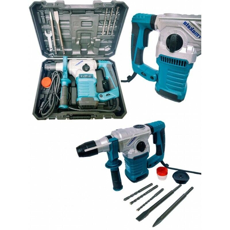 TRAPANO SCALPELLATORE MARTELLO DEMOLITORE 2000W 32MM TASSELLATORE 8 ACCESSORI